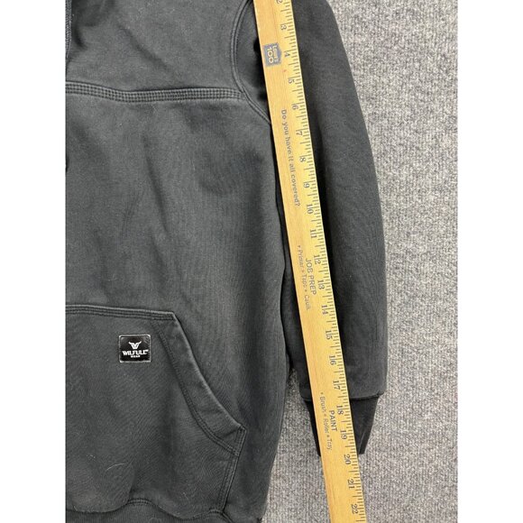 Wilfull Wear Hoodie Mens Small Black Quarter Zip Fleece Lined Warm Sweatshirt - Picture 5 of 9